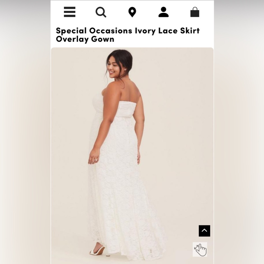 Torrid Special Occasions Ivory Lace Skirt Overlay Gown Size 18, New with Tags.
